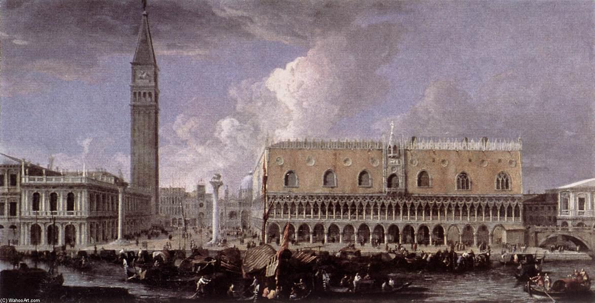 WikiOO.org - Encyclopedia of Fine Arts - Lukisan, Artwork Luca Carlevaris - View of the Wharf from the Bacino di San Marco