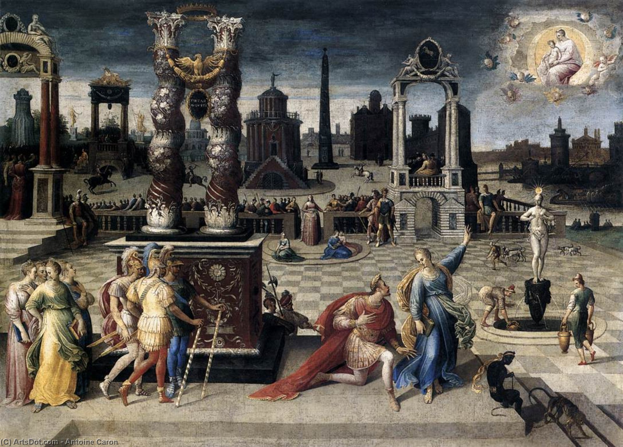 Wikioo.org - The Encyclopedia of Fine Arts - Painting, Artwork by Antoine Caron - Augustus and the Sibyl