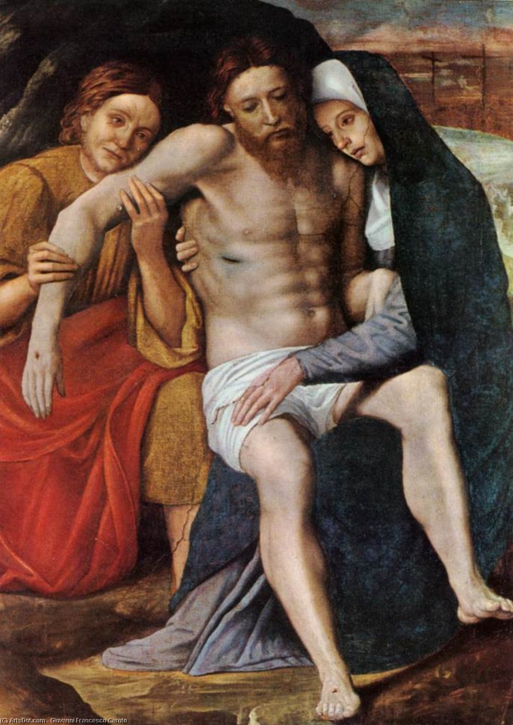 Wikioo.org - The Encyclopedia of Fine Arts - Painting, Artwork by Giovanni Francesco Caroto - Deposition of the Tears