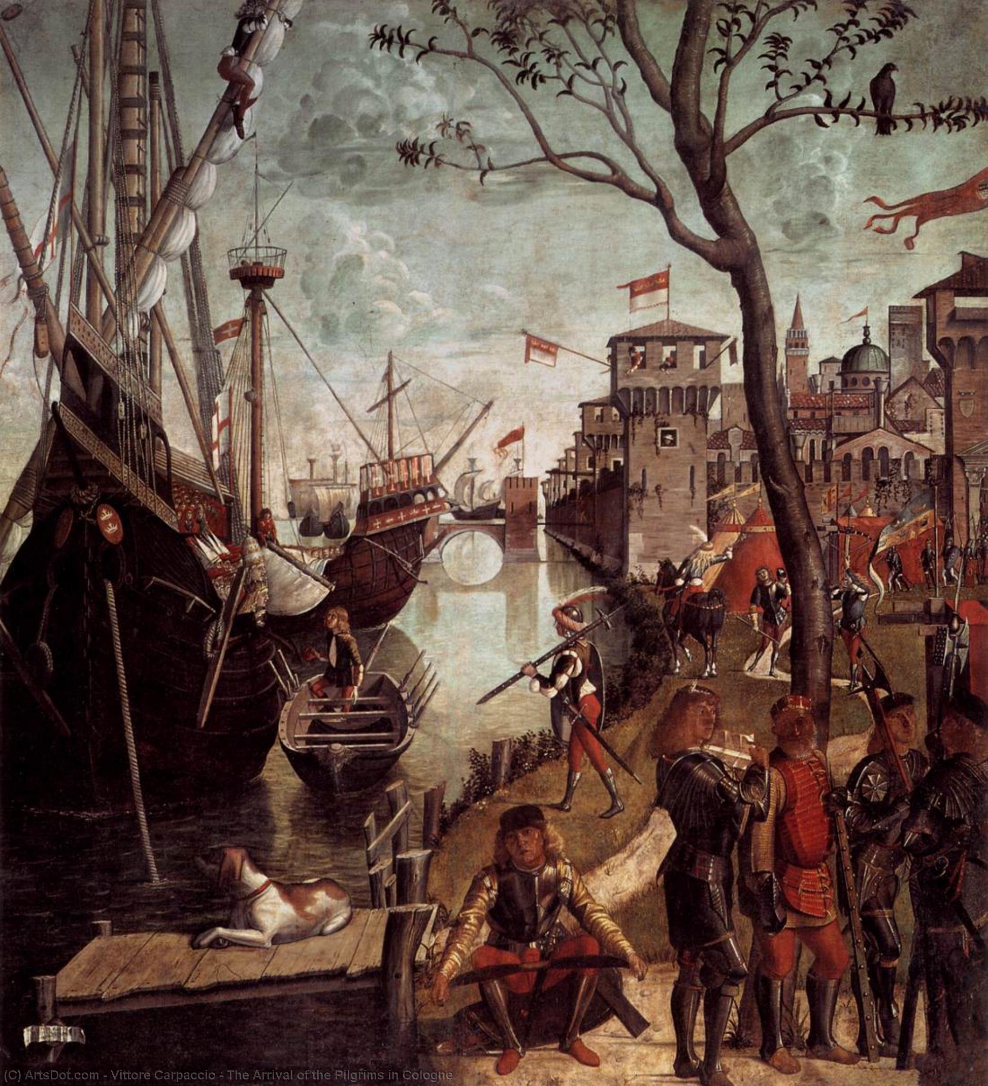 WikiOO.org - Encyclopedia of Fine Arts - Maleri, Artwork Vittore Carpaccio - The Arrival of the Pilgrims in Cologne
