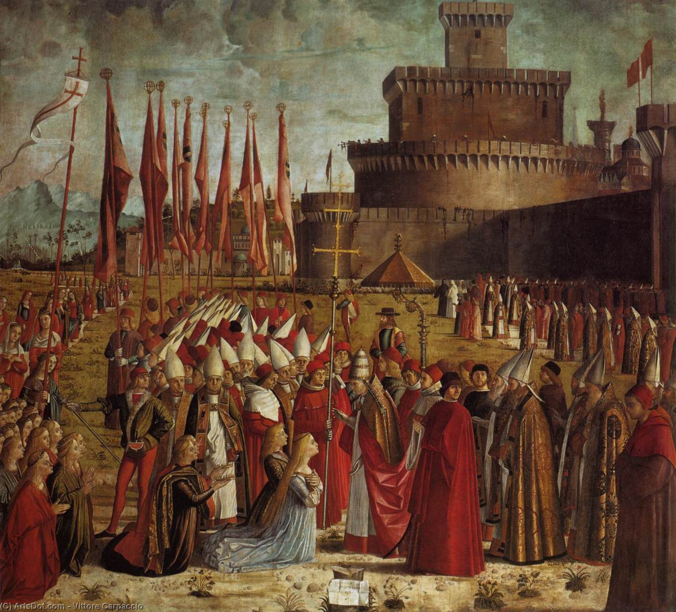 Wikioo.org - The Encyclopedia of Fine Arts - Painting, Artwork by Vittore Carpaccio - The Pilgrims Meet the Pope