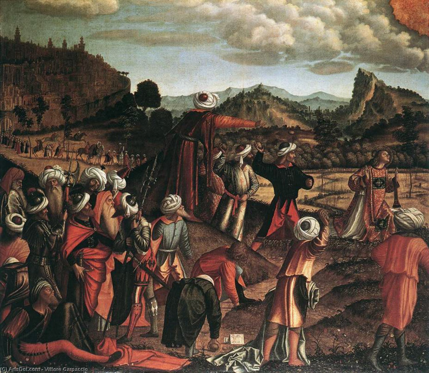 Wikioo.org - The Encyclopedia of Fine Arts - Painting, Artwork by Vittore Carpaccio - The Stoning of St Stephen
