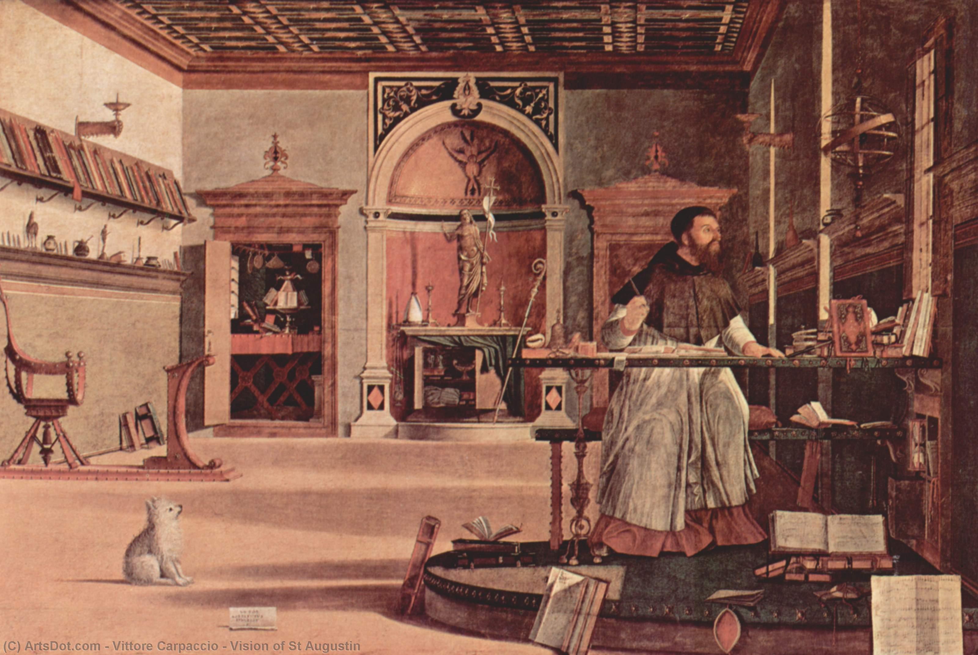 Wikioo.org - The Encyclopedia of Fine Arts - Painting, Artwork by Vittore Carpaccio - Vision of St Augustin