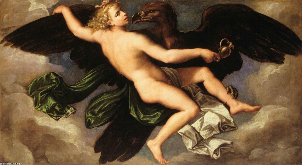 WikiOO.org - Güzel Sanatlar Ansiklopedisi - Resim, Resimler Girolamo Da Carpi - The Rape of Ganymede