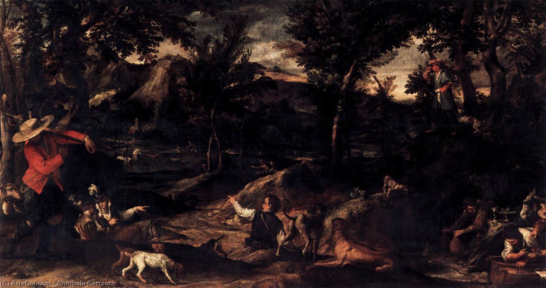 Wikioo.org - The Encyclopedia of Fine Arts - Painting, Artwork by Annibale Carracci - Hunting