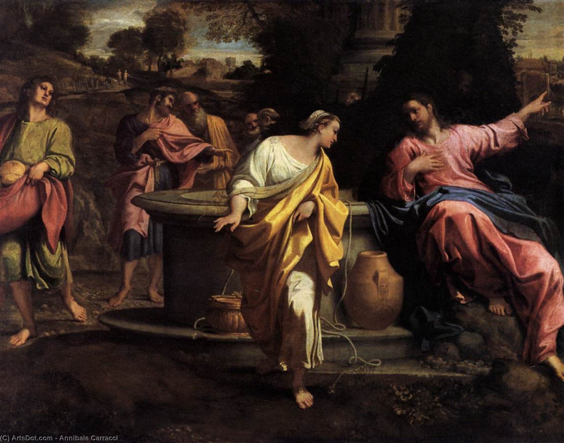 Wikioo.org - The Encyclopedia of Fine Arts - Painting, Artwork by Annibale Carracci - The Samaritan Woman at the Well