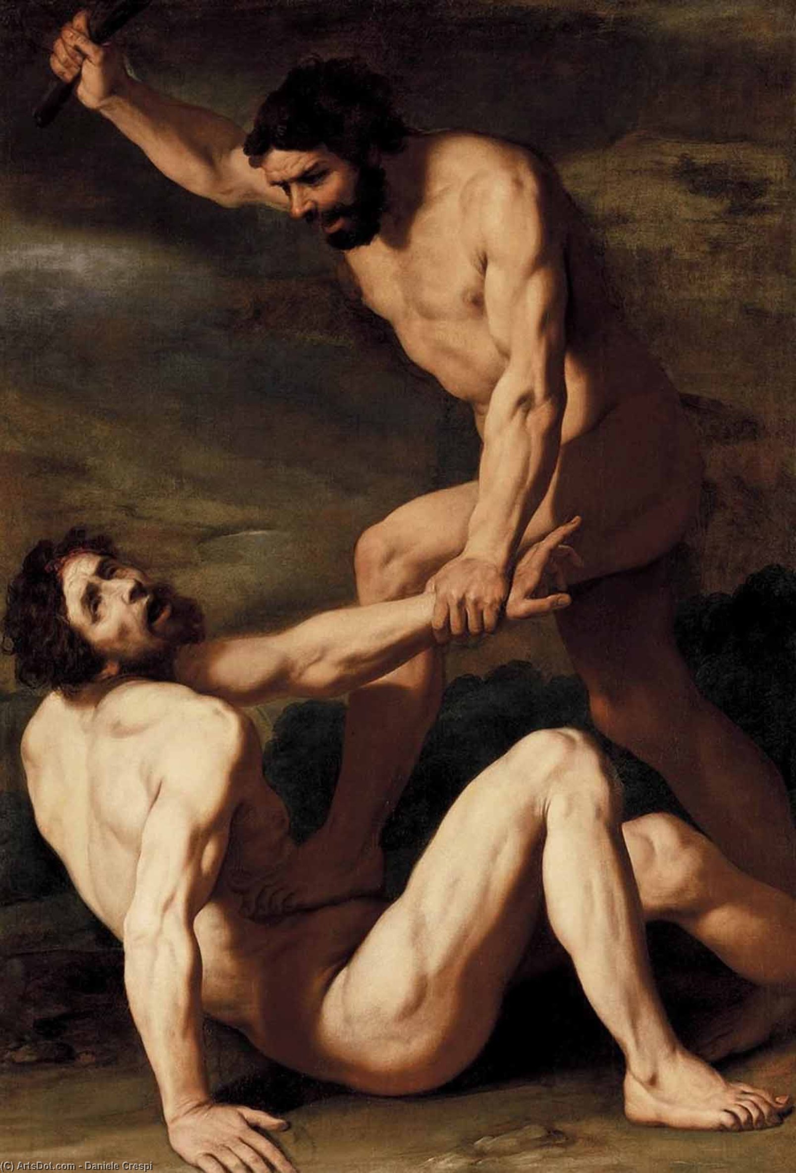 Wikioo.org – La Enciclopedia de las Bellas Artes - Pintura, Obras de arte de Daniele Crespi - Caín matando a Abel