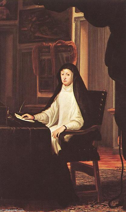 WikiOO.org – 美術百科全書 - 繪畫，作品 Juan Carreño De Miranda - 女王马里亚纳德奥地利作为一个寡妇