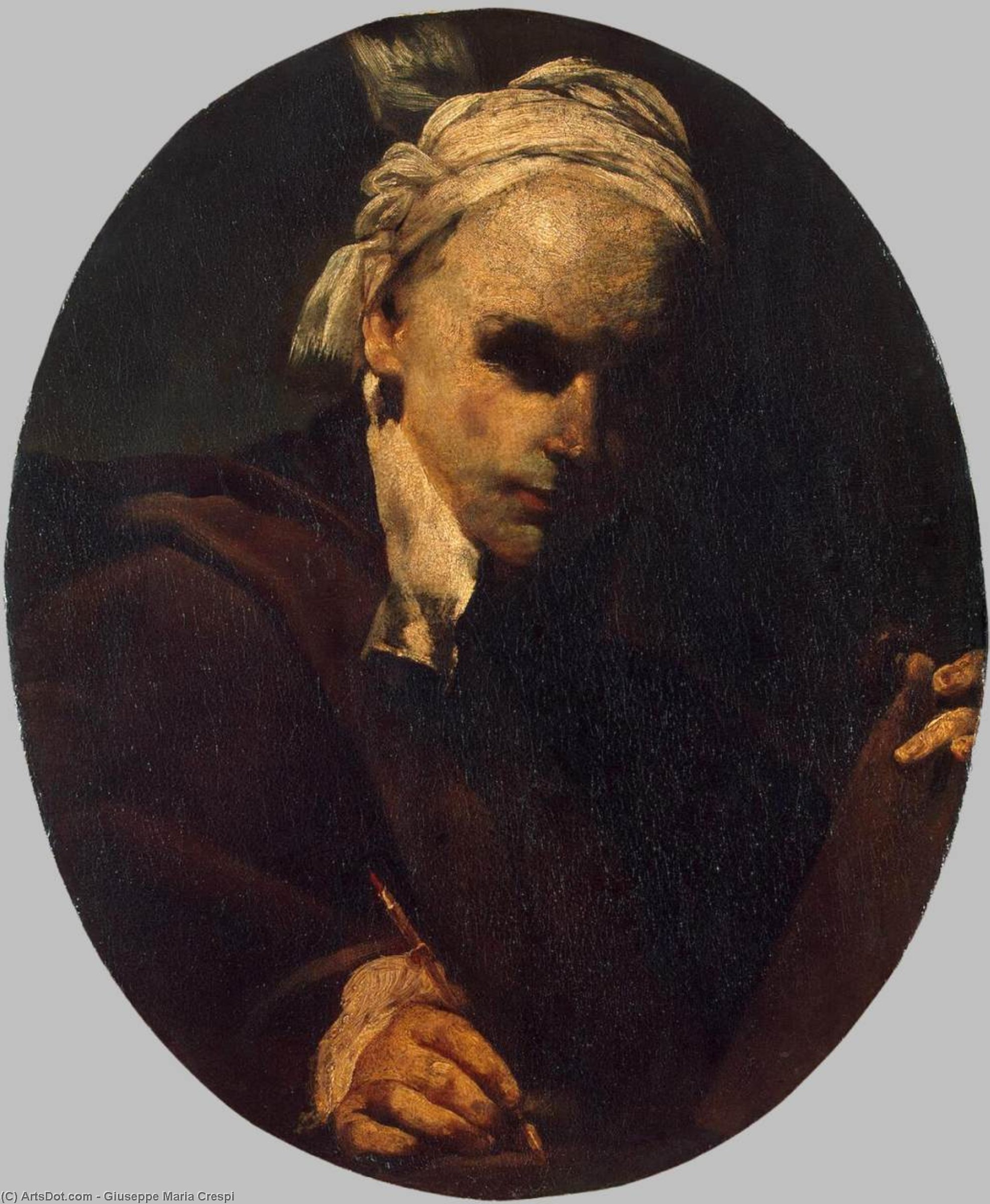 Wikioo.org - Bách khoa toàn thư về mỹ thuật - Vẽ tranh, Tác phẩm nghệ thuật Giuseppe Maria Crespi - Self-Portrait