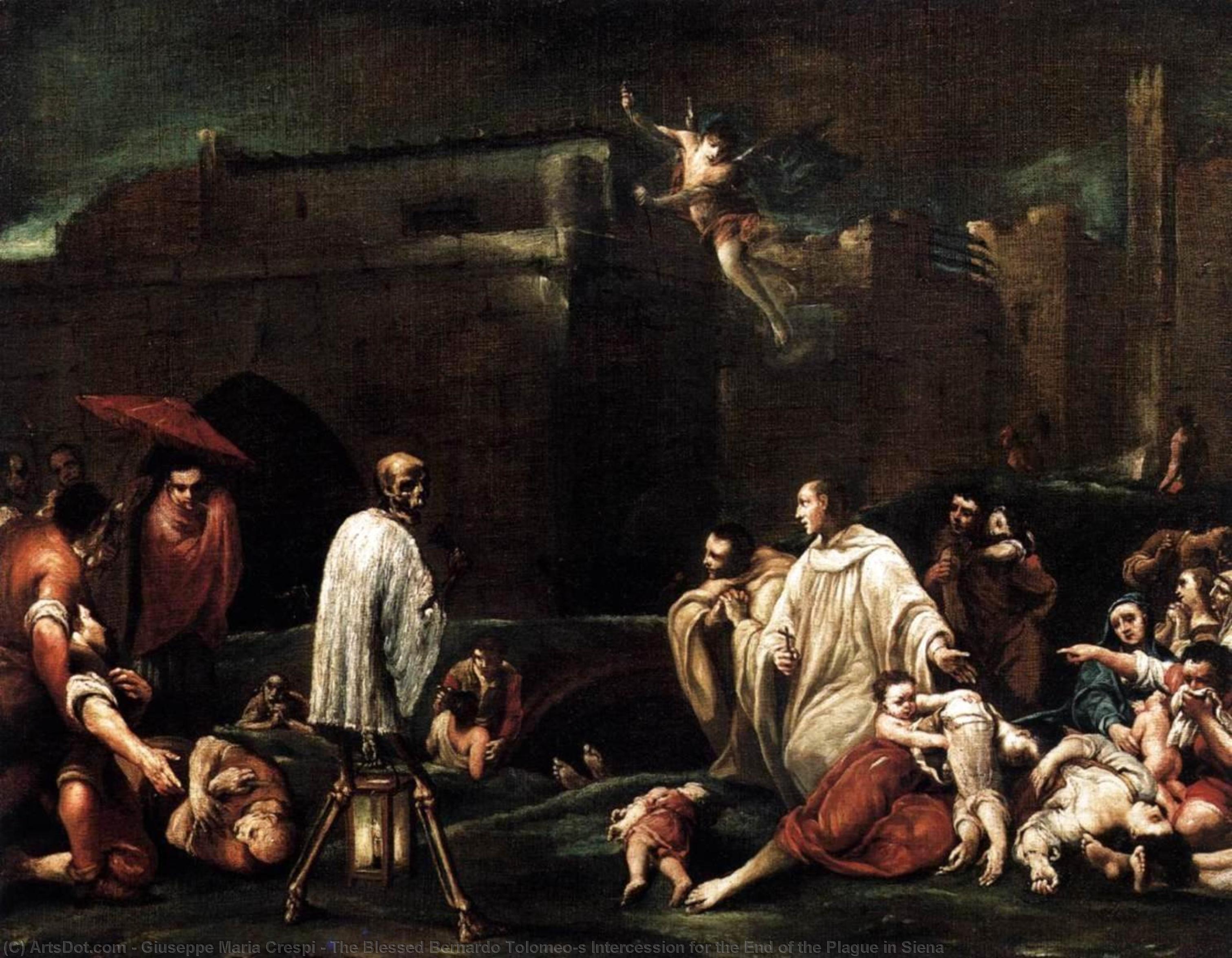 Wikioo.org - The Encyclopedia of Fine Arts - Painting, Artwork by Giuseppe Maria Crespi - The Blessed Bernardo Tolomeo's Intercession for the End of the Plague in Siena