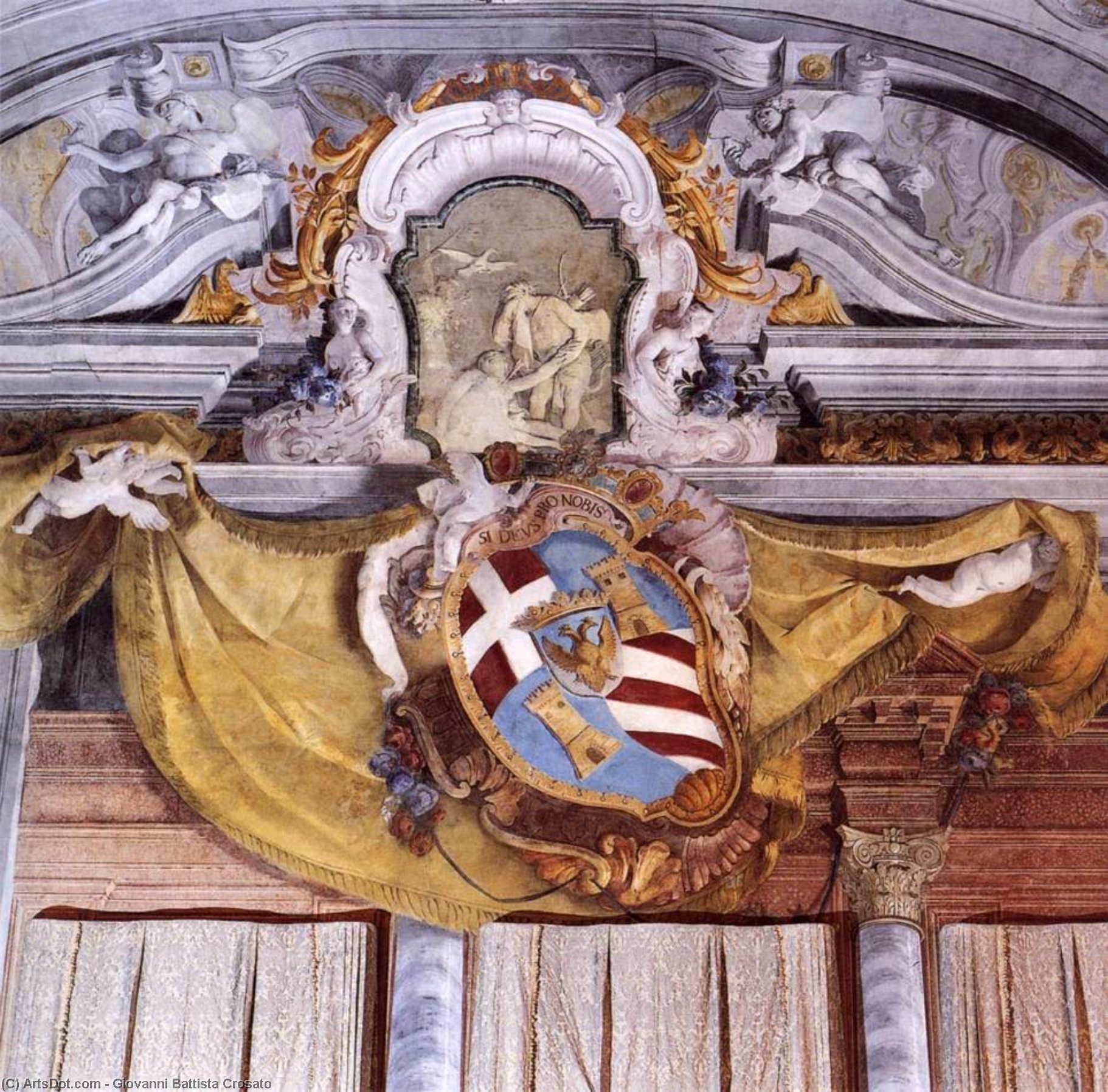 WikiOO.org - Encyclopedia of Fine Arts - Lukisan, Artwork Giovanni Battista Crosato - Rezzonico Coat-of-Arms