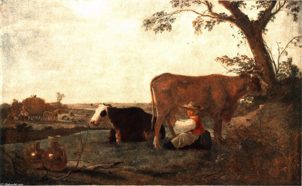Wikioo.org – La Enciclopedia de las Bellas Artes - Pintura, Obras de arte de Aelbert Jacobsz Cuyp - The Dairy Maid