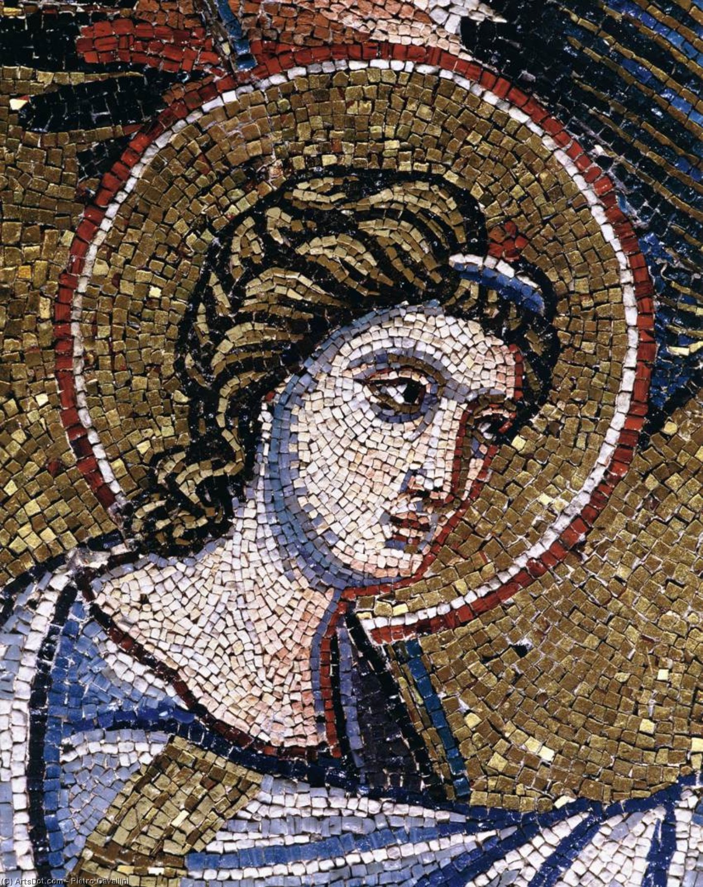WikiOO.org - Εγκυκλοπαίδεια Καλών Τεχνών - Ζωγραφική, έργα τέχνης Pietro Cavallini - Annunciation (detail)