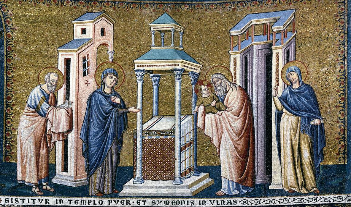 WikiOO.org - Encyclopedia of Fine Arts - Lukisan, Artwork Pietro Cavallini - Apse: 5. Presentation in the Temple