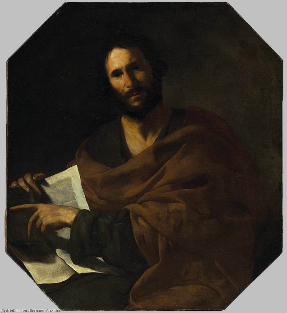 Wikioo.org - The Encyclopedia of Fine Arts - Painting, Artwork by Bernardo Cavallino - St John the Evangelist