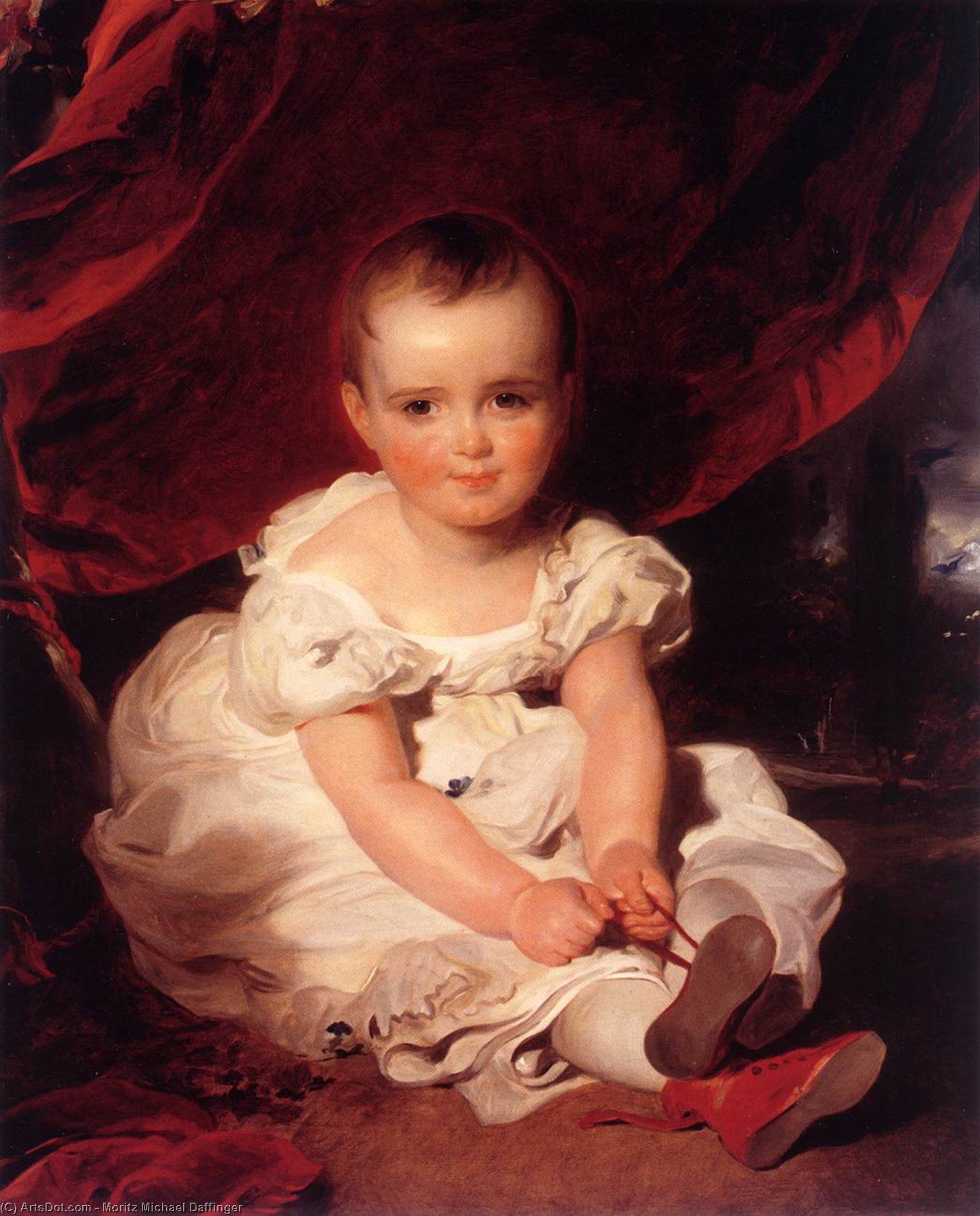 Wikioo.org - Bách khoa toàn thư về mỹ thuật - Vẽ tranh, Tác phẩm nghệ thuật Moritz Michael Daffinger - Portrait of the Archduchess Maria Theresia