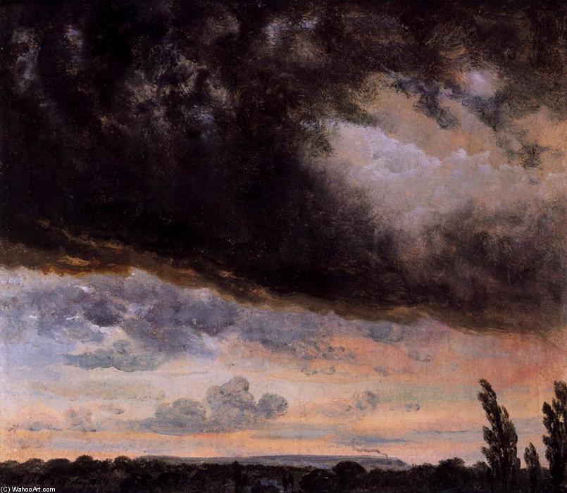 Wikioo.org – L'Enciclopedia delle Belle Arti - Pittura, Opere di Johan Christian Clausen Dahl - Nube di studio con Orizzonte