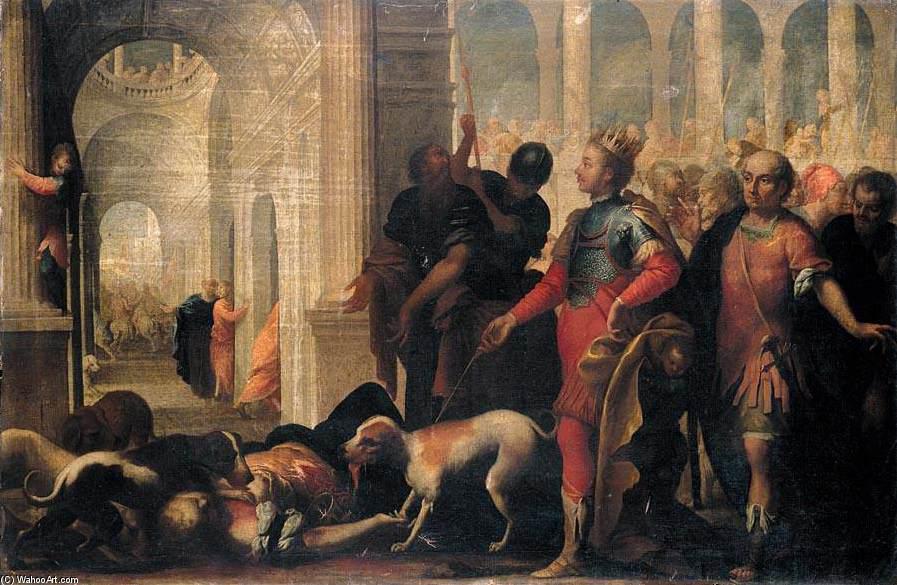 WikiOO.org - Enciclopedia of Fine Arts - Pictura, lucrări de artă Andrea Celesti - Queen Jezabel Being Punished by Jehu