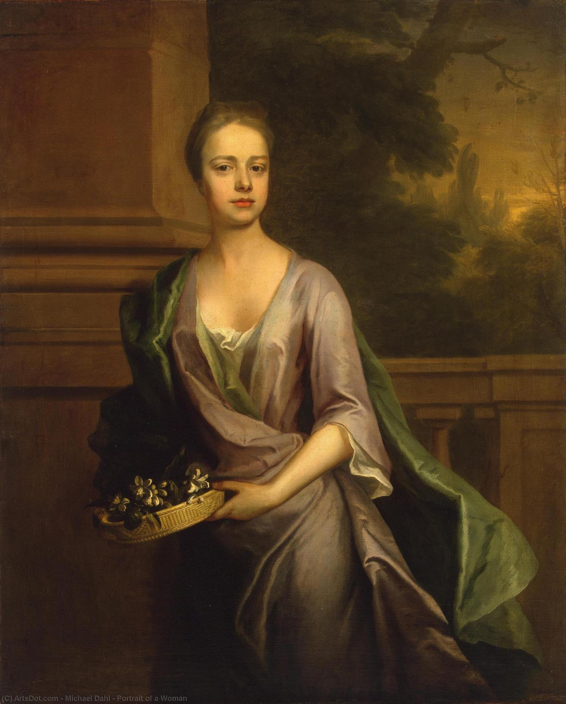 Wikioo.org – La Enciclopedia de las Bellas Artes - Pintura, Obras de arte de Michael Dahl - Retrato de una mujer