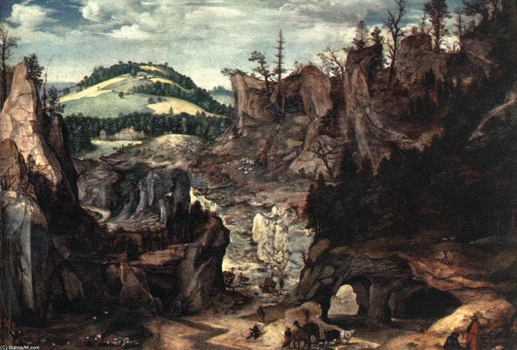 Wikioo.org - สารานุกรมวิจิตรศิลป์ - จิตรกรรม Cornelis Van Dalem - Landscape with Shepherds