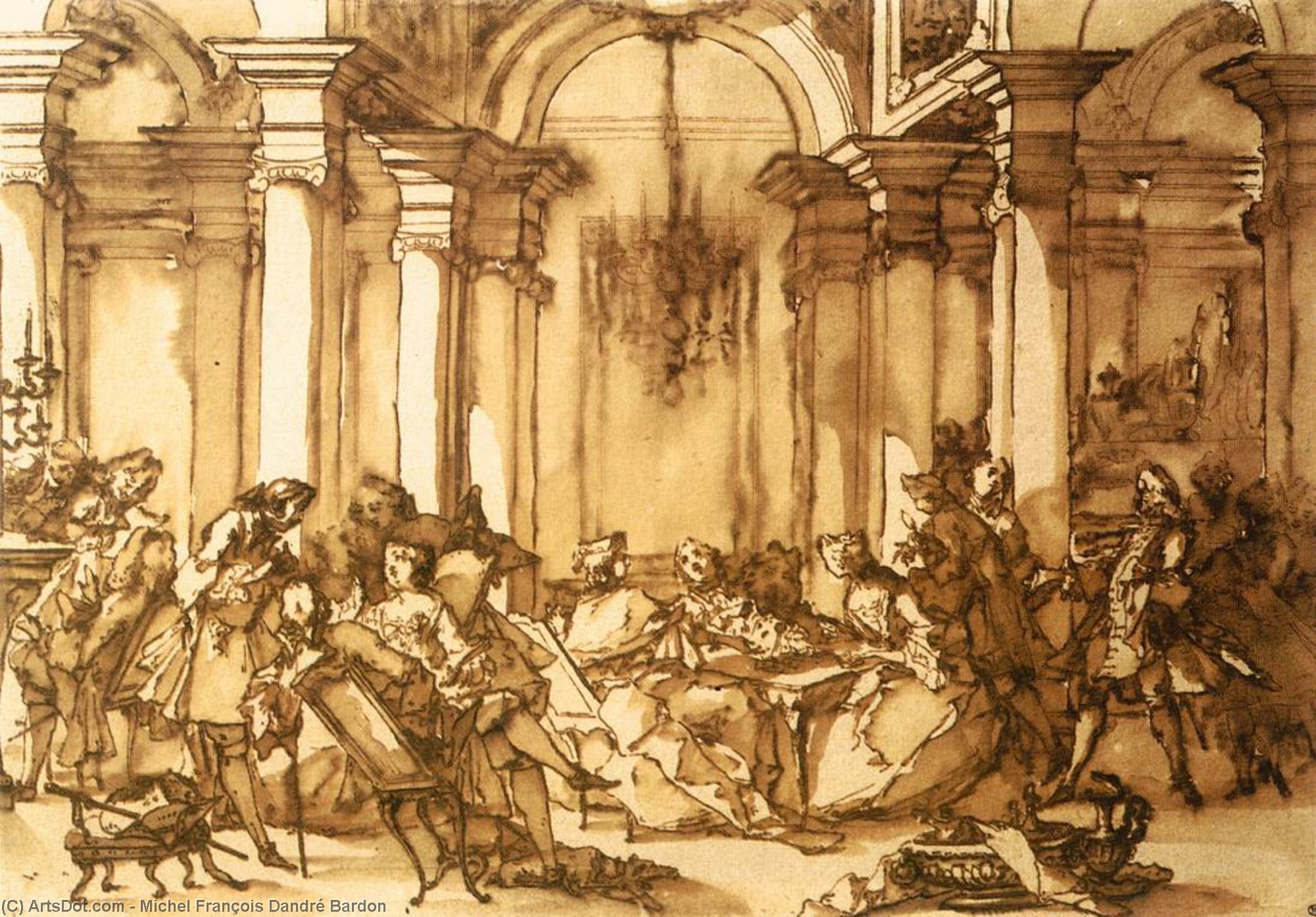 Wikioo.org – L'Enciclopedia delle Belle Arti - Pittura, Opere di Michel François Dandré Bardon - Salone scena