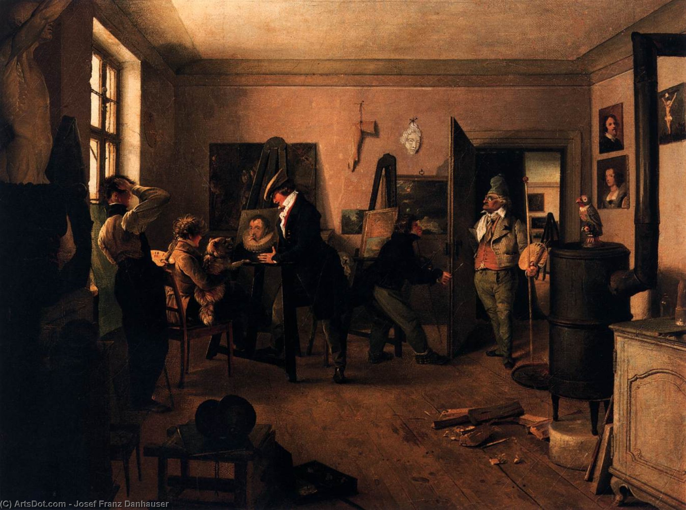 WikiOO.org - Encyclopedia of Fine Arts - Lukisan, Artwork Josef Franz Danhauser - The Scholars' Room