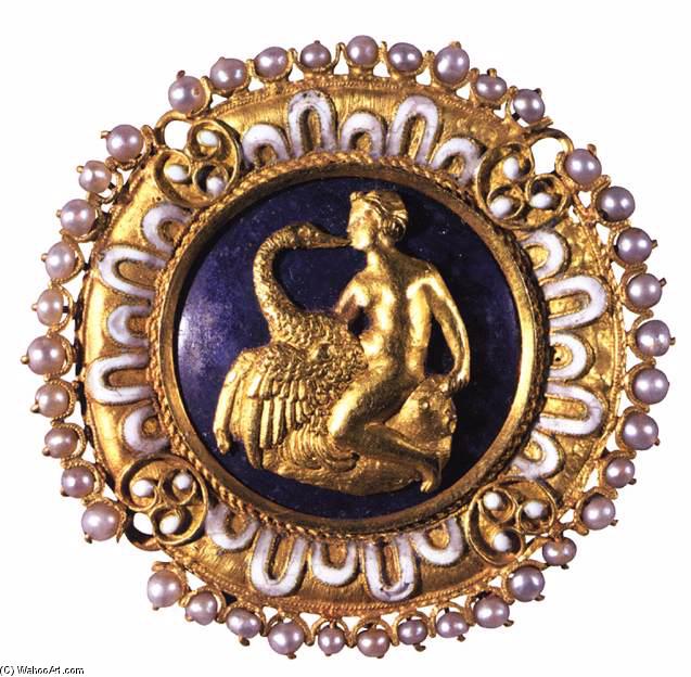 Wikioo.org - The Encyclopedia of Fine Arts - Painting, Artwork by Benvenuto Cellini - Medallion with Leda and the Swan