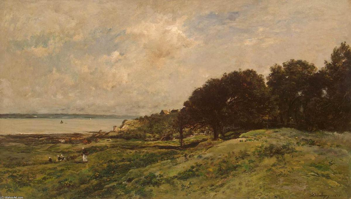 Wikioo.org - The Encyclopedia of Fine Arts - Painting, Artwork by Charles François Daubigny - Seashore at Villerville