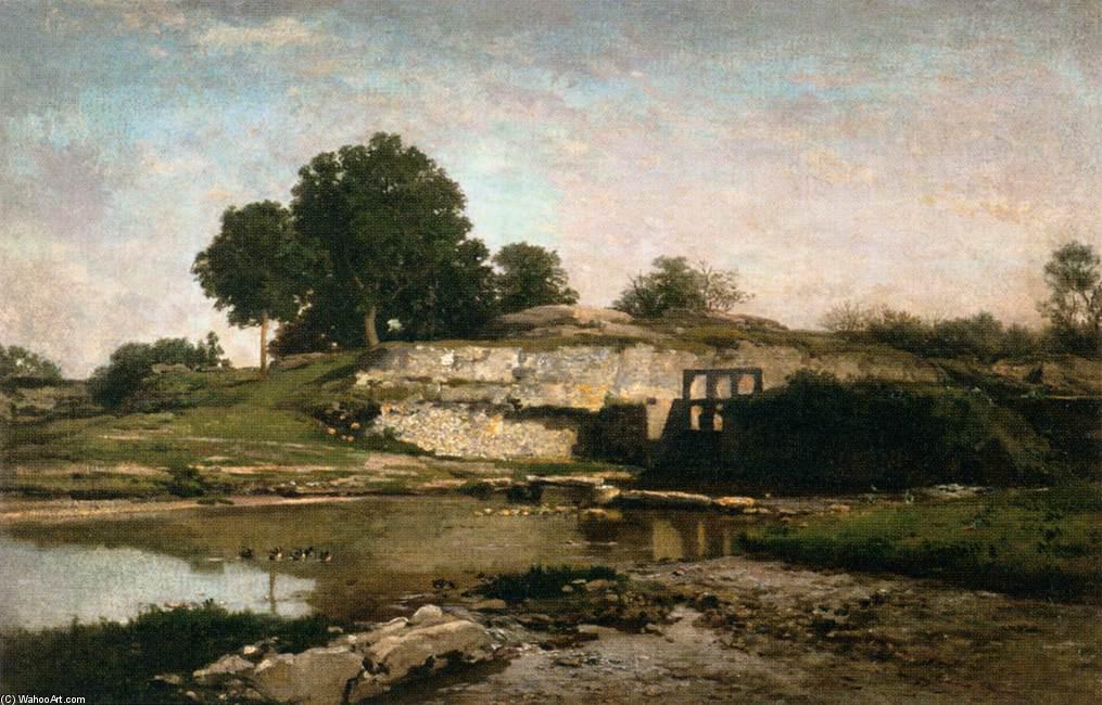 WikiOO.org - Enciclopedia of Fine Arts - Pictura, lucrări de artă Charles François Daubigny - The Sluice-gate at Optevoz (Isère)