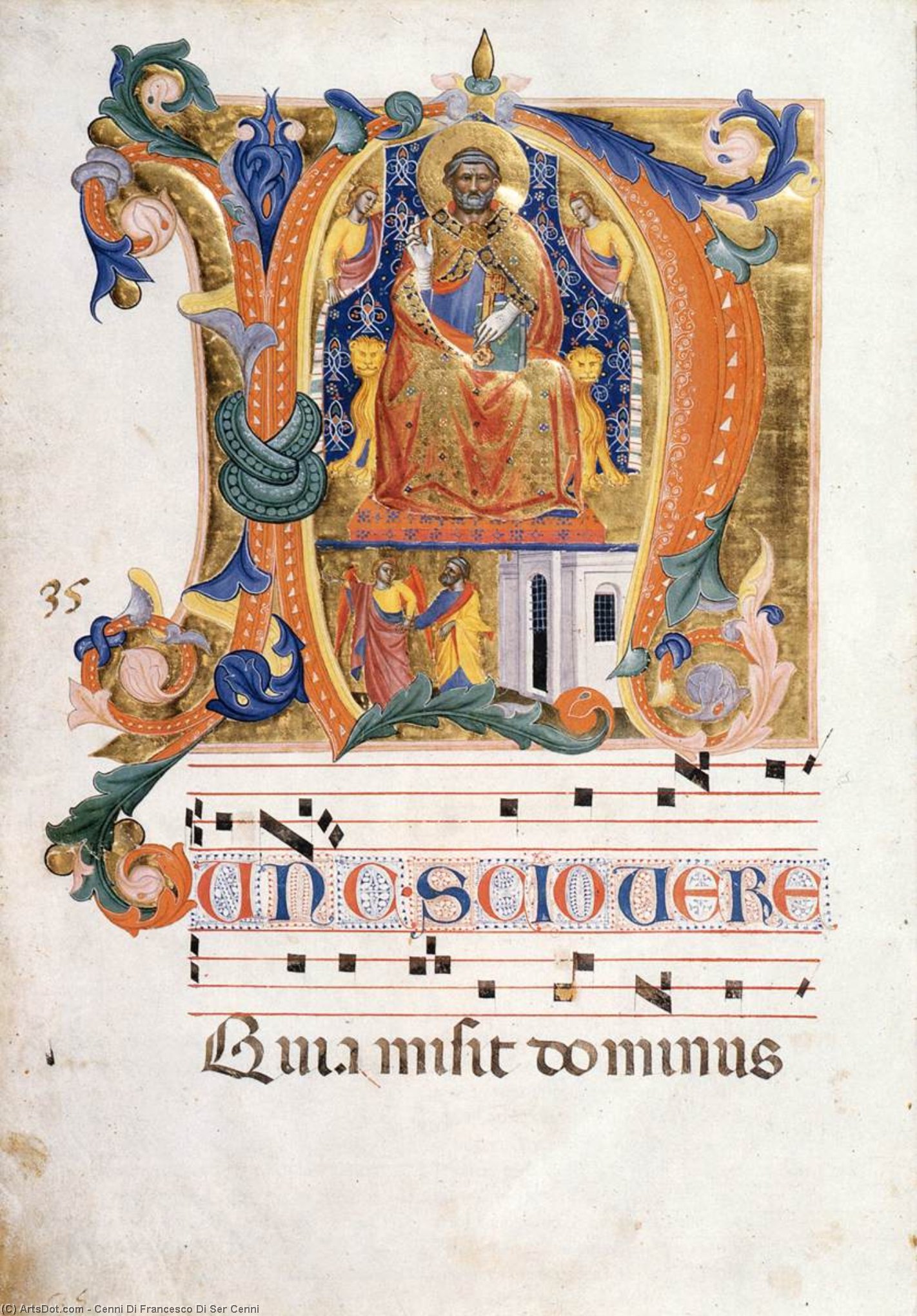 Wikioo.org - สารานุกรมวิจิตรศิลป์ - จิตรกรรม Cenni Di Francesco Di Ser Cenni - Antiphonary (Folio 35v)