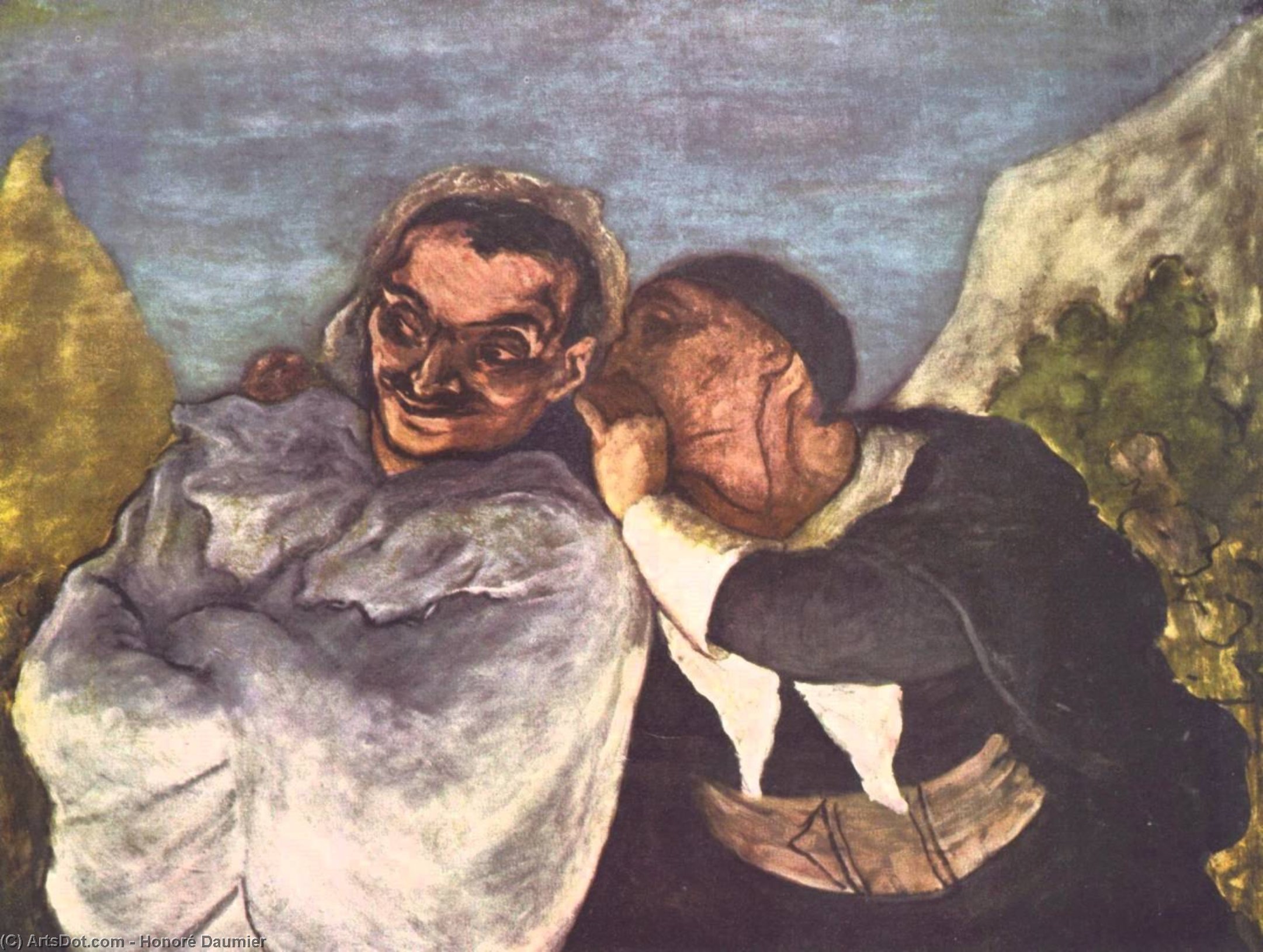 Wikioo.org - The Encyclopedia of Fine Arts - Painting, Artwork by Honoré Daumier - Crispin and Scapin