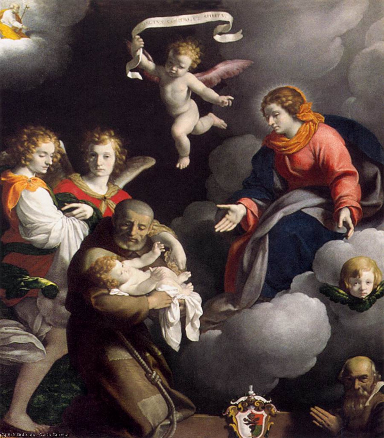 WikiOO.org - Enciclopédia das Belas Artes - Pintura, Arte por Carlo Ceresa - The Vision of St Felix of Cantalice