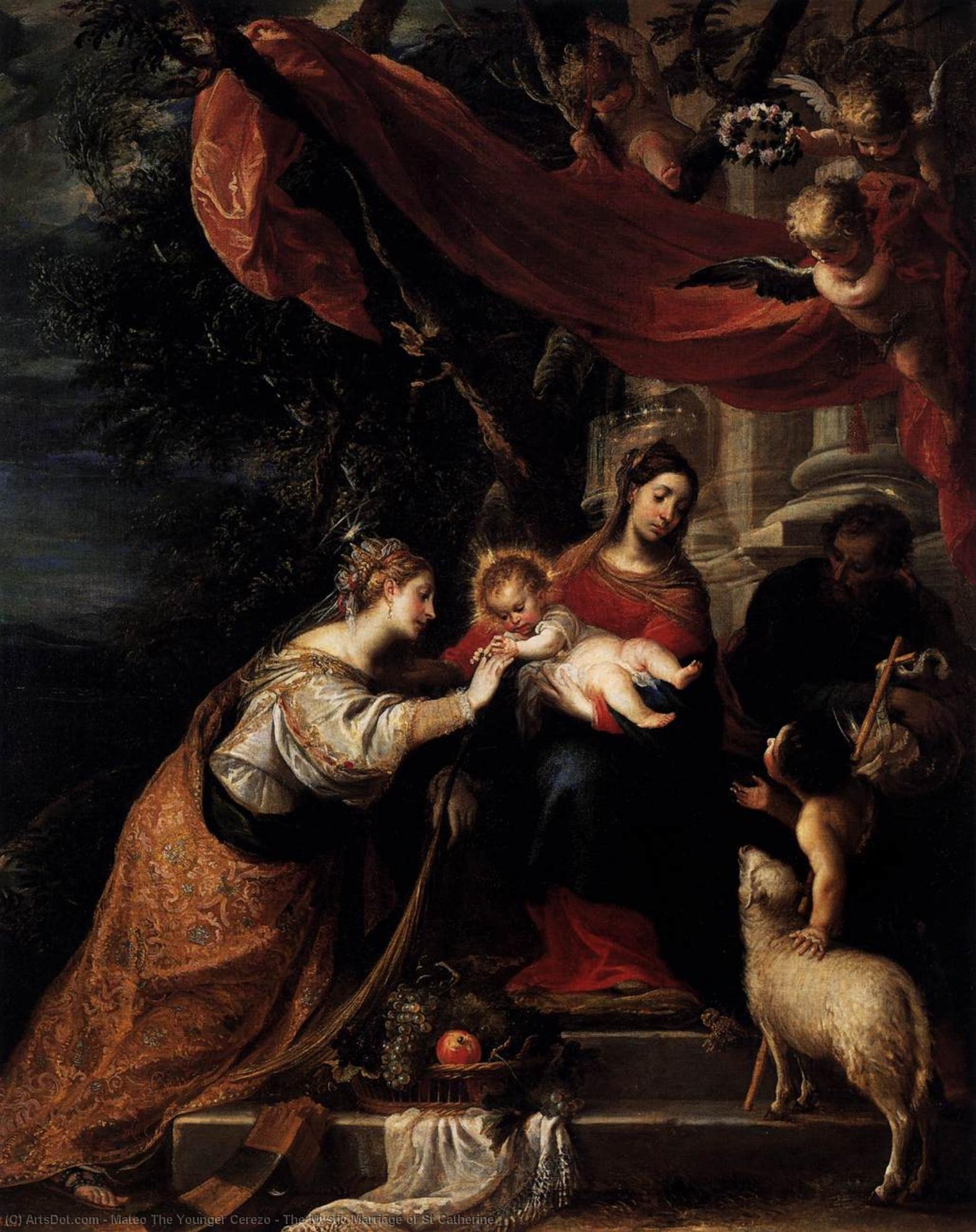 Wikioo.org - The Encyclopedia of Fine Arts - Painting, Artwork by Mateo The Younger Cerezo - The Mystic Marriage of St Catherine