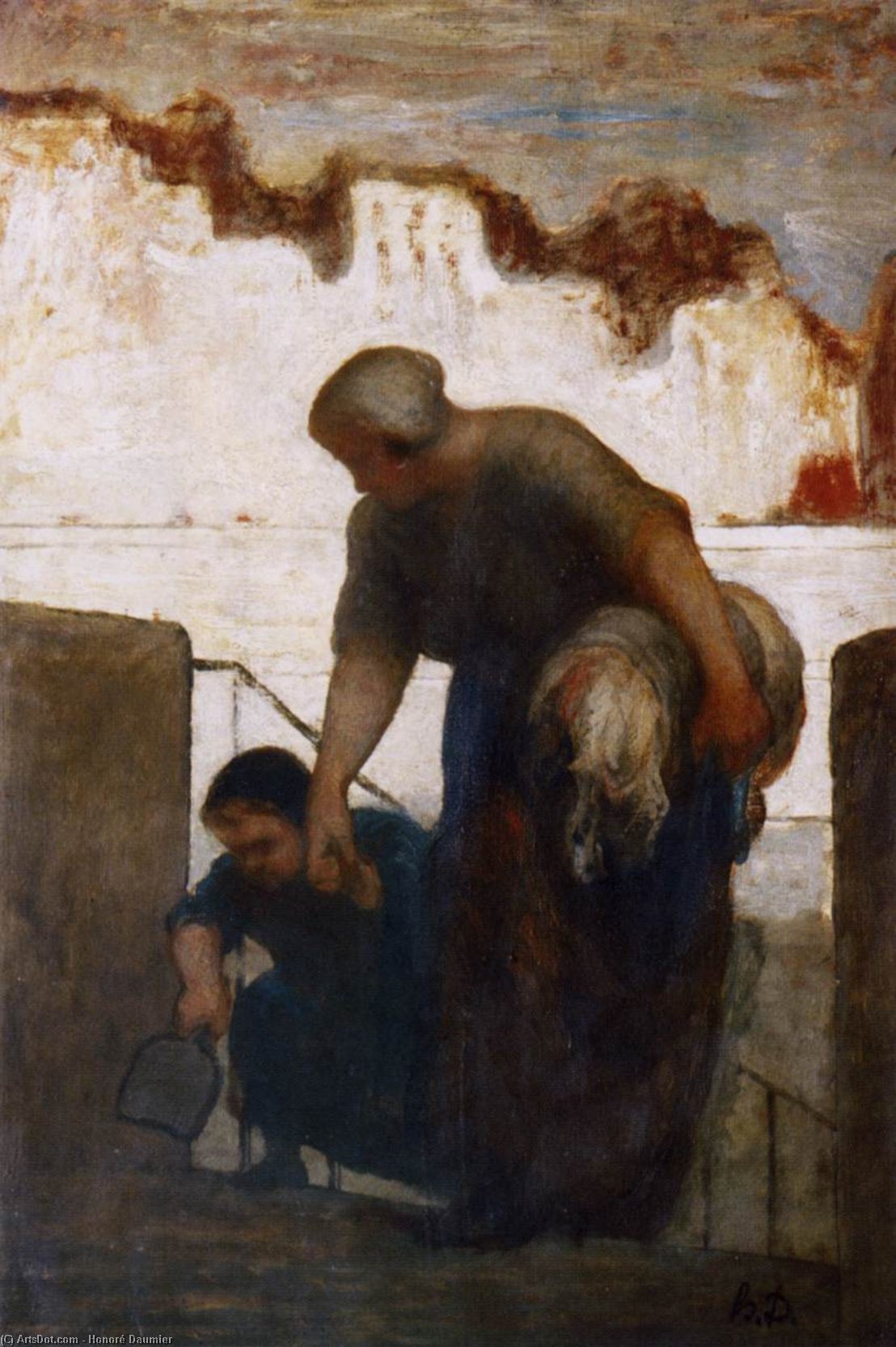 Wikioo.org – L'Encyclopédie des Beaux Arts - Peinture, Oeuvre de Honoré Daumier - La blanchisseuse