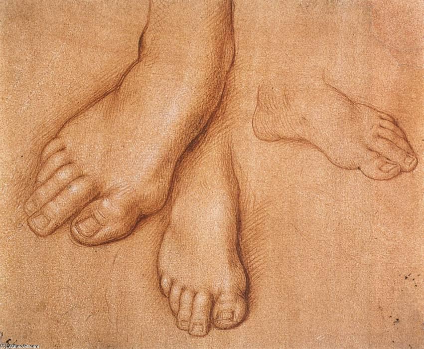 Wikioo.org - The Encyclopedia of Fine Arts - Painting, Artwork by Cesare Da Sesto - Studies of Feet