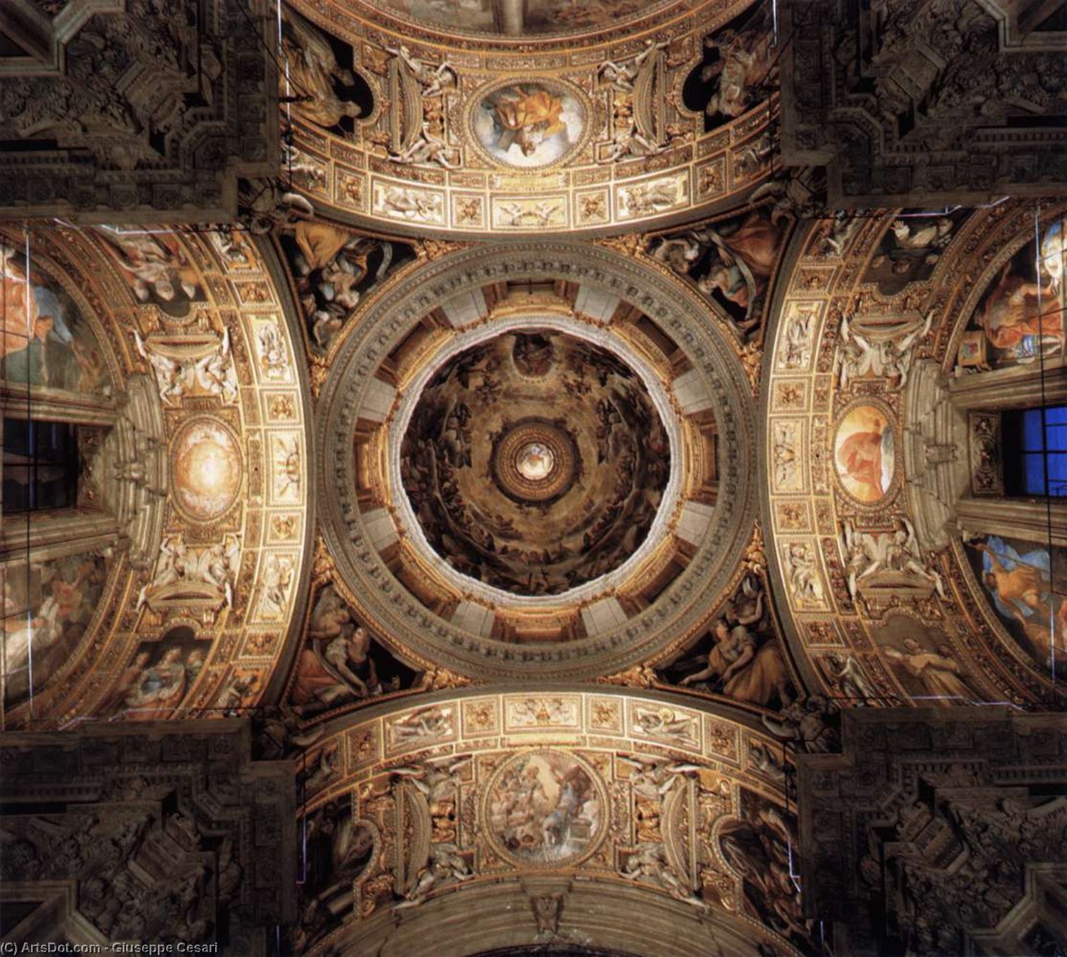 Wikioo.org - The Encyclopedia of Fine Arts - Painting, Artwork by Giuseppe Cesari - The Dome of the Pauline Chapel