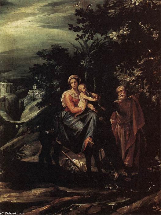 Wikioo.org - The Encyclopedia of Fine Arts - Painting, Artwork by Giuseppe Cesari - The Flight into Egypt