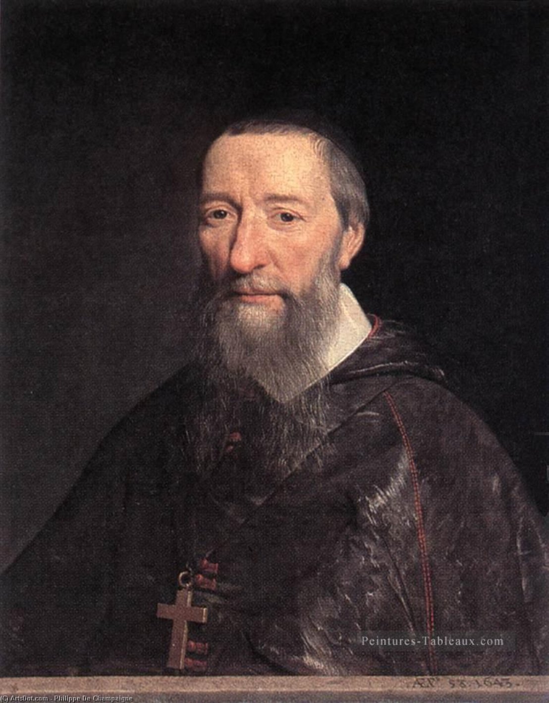 WikiOO.org - Enciclopédia das Belas Artes - Pintura, Arte por Philippe De Champaigne - Portrait of Bishop Jean-Pierre Camus