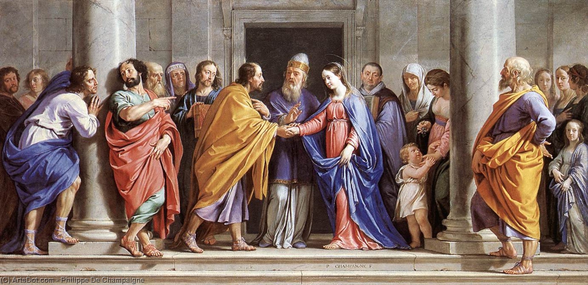 Wikioo.org - The Encyclopedia of Fine Arts - Painting, Artwork by Philippe De Champaigne - The Marriage of the Virgin