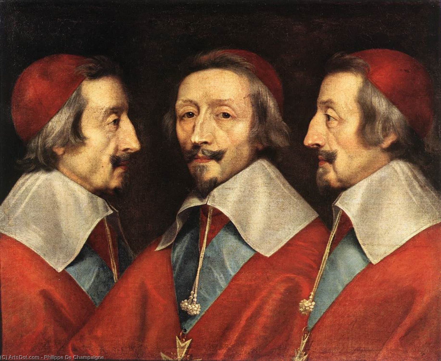 WikiOO.org - Enciklopedija dailės - Tapyba, meno kuriniai Philippe De Champaigne - Triple Portrait of Richelieu