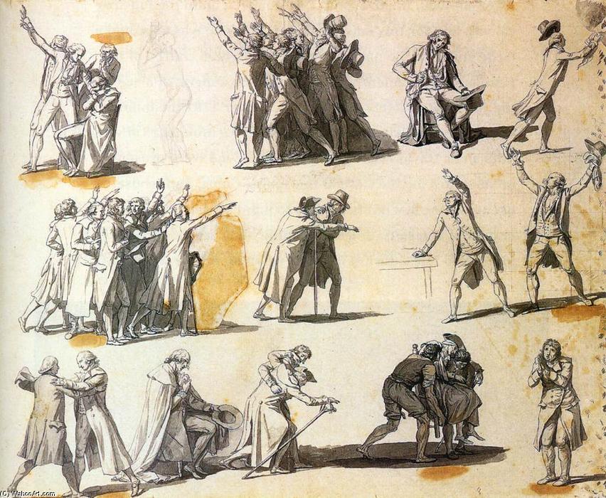 Wikioo.org - Bách khoa toàn thư về mỹ thuật - Vẽ tranh, Tác phẩm nghệ thuật Jacques Louis David - Deputies swearing oaths