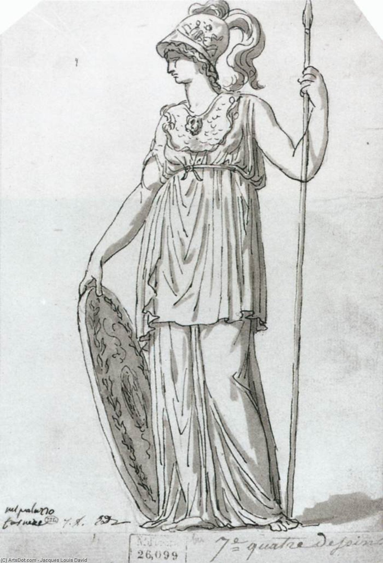 Wikioo.org - สารานุกรมวิจิตรศิลป์ - จิตรกรรม Jacques Louis David - Minerva