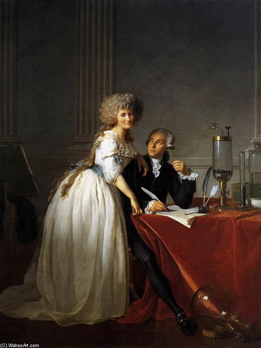 Wikioo.org - The Encyclopedia of Fine Arts - Painting, Artwork by Jacques Louis David - Portrait of Antoine-Laurent and Marie-Anne Lavoisier