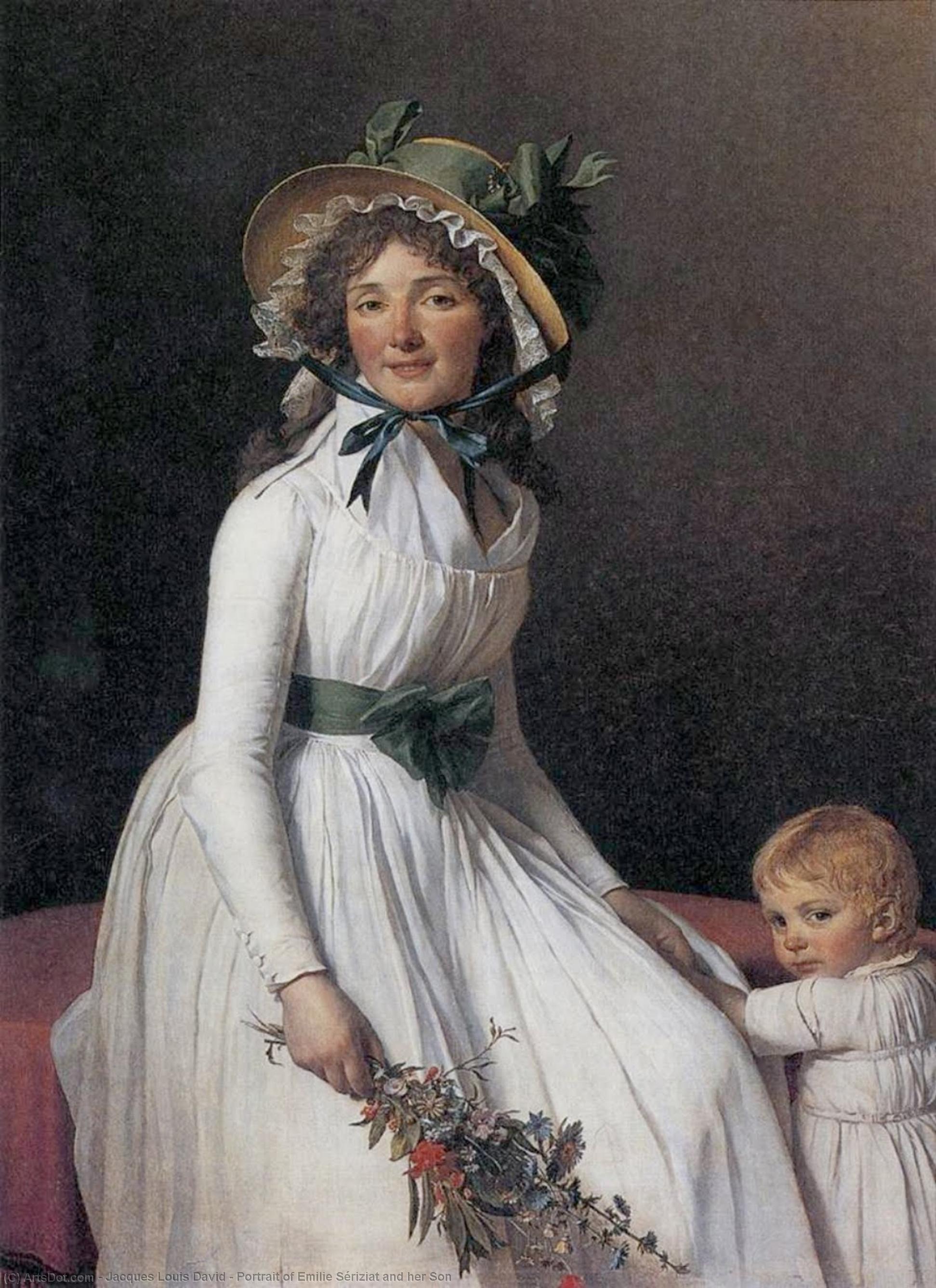 Wikioo.org - The Encyclopedia of Fine Arts - Painting, Artwork by Jacques Louis David - Portrait of Emilie Sériziat and her Son