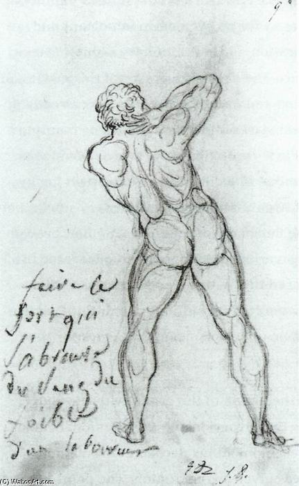 WikiOO.org - Encyclopedia of Fine Arts - Maleri, Artwork Jacques Louis David - Study after Michelangelo