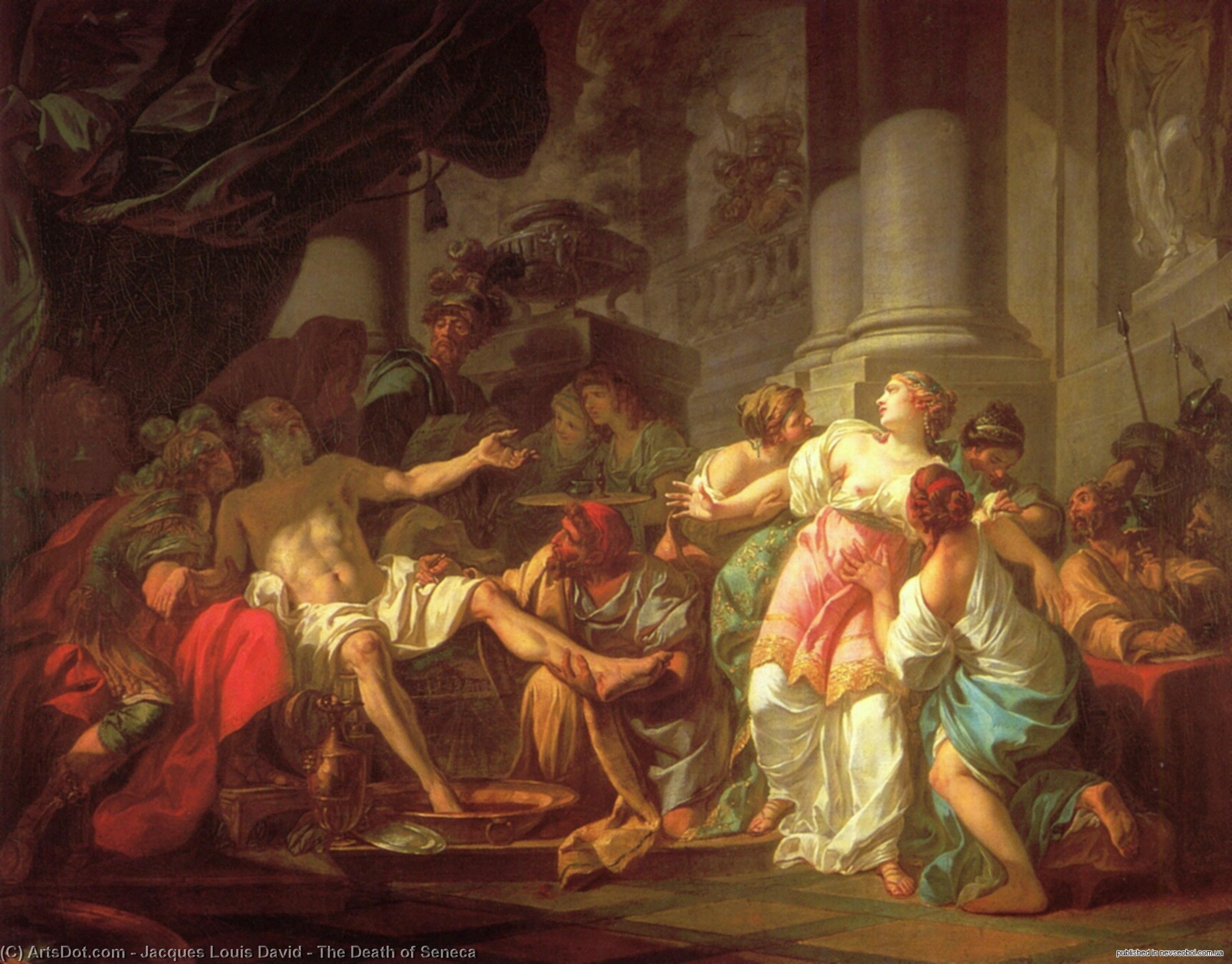 WikiOO.org - Enciclopédia das Belas Artes - Pintura, Arte por Jacques Louis David - The Death of Seneca