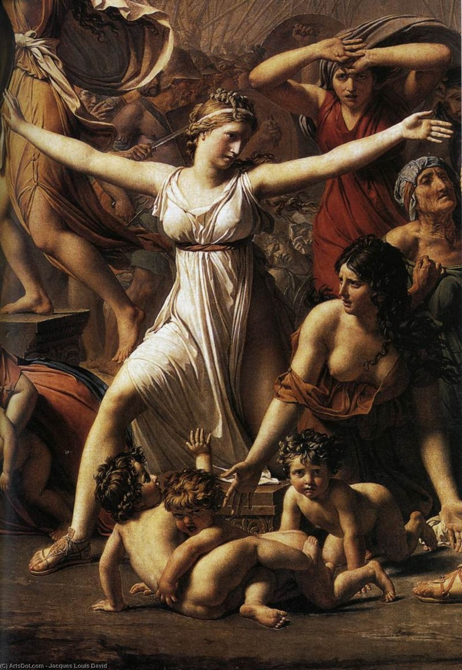 WikiOO.org - Εγκυκλοπαίδεια Καλών Τεχνών - Ζωγραφική, έργα τέχνης Jacques Louis David - The Intervention of the Sabine Women (detail)