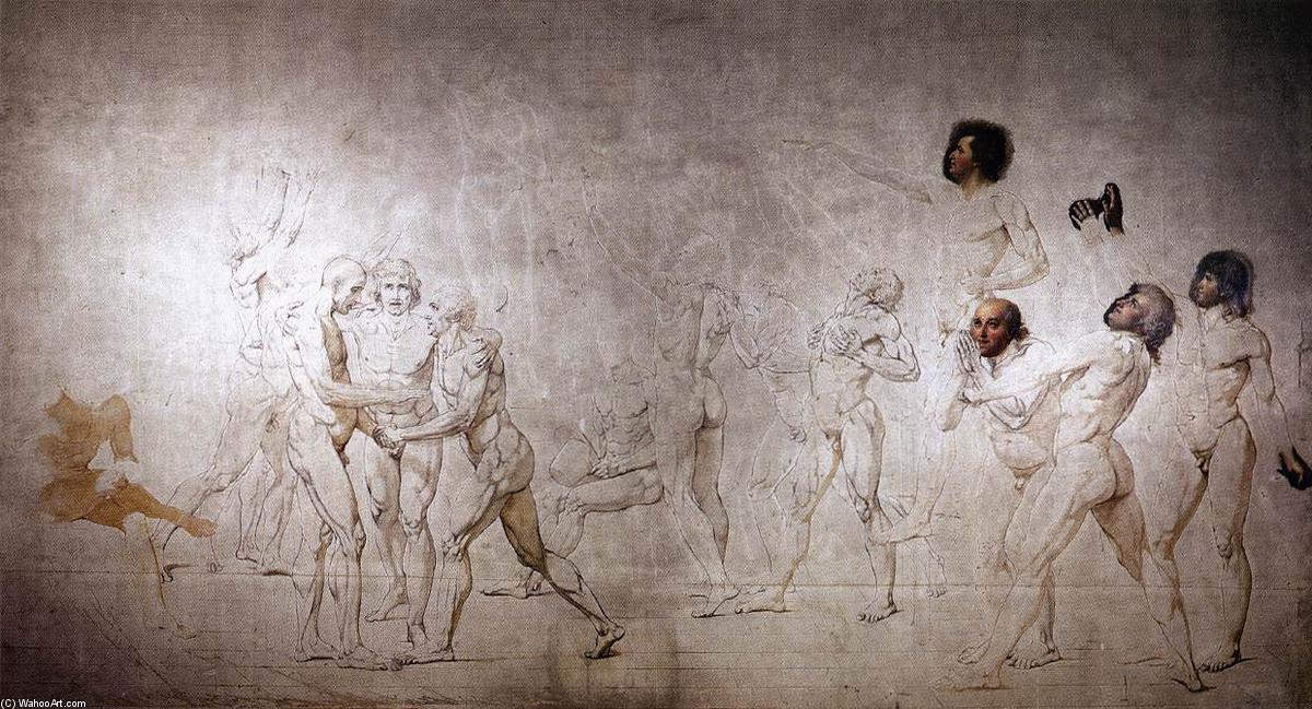 WikiOO.org - Enciklopedija likovnih umjetnosti - Slikarstvo, umjetnička djela Jacques Louis David - The Oath in the Tennis Court