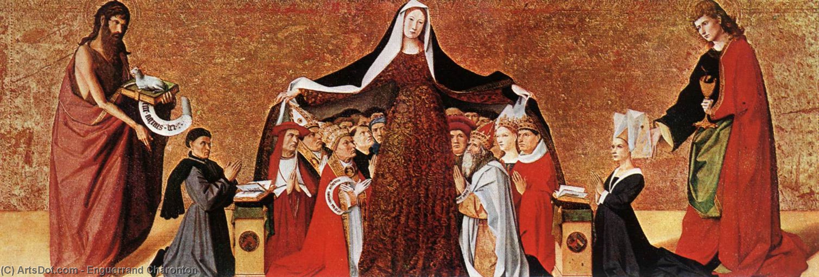 Wikioo.org - The Encyclopedia of Fine Arts - Painting, Artwork by Enguerrand Charonton - The Virgin of Mercy