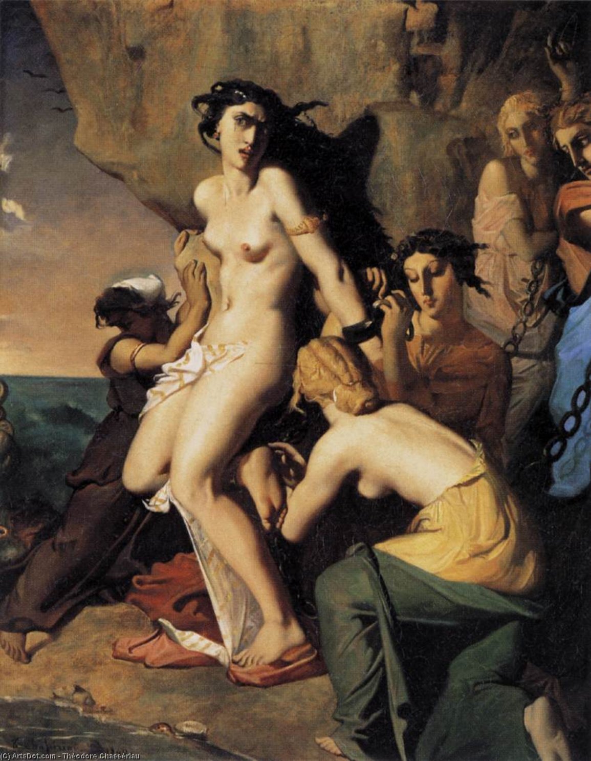 Wikioo.org - สารานุกรมวิจิตรศิลป์ - จิตรกรรม Théodore Chassériau - Andromeda and the Nereids